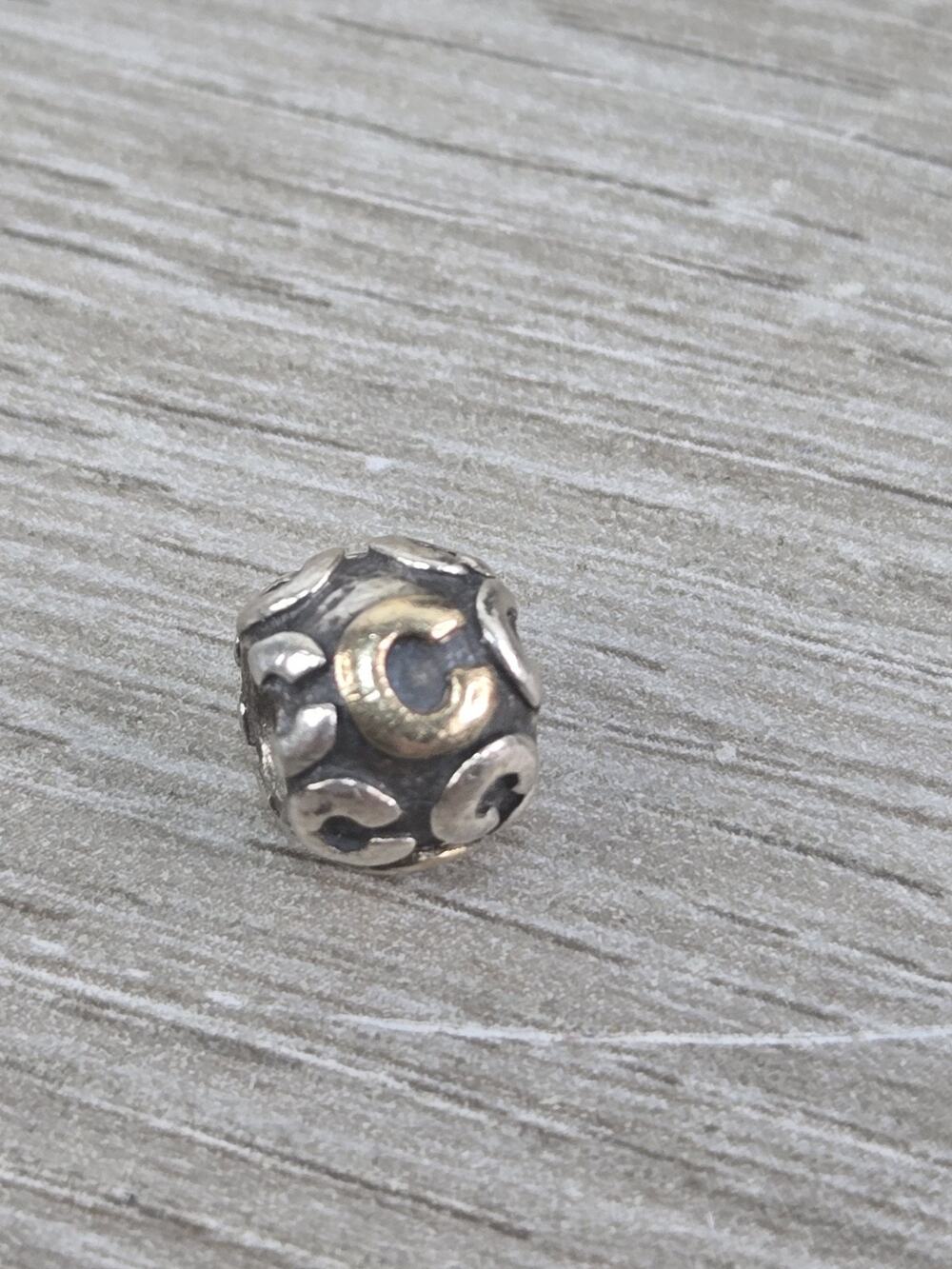 Pandora Alphabet Letter C 14K Gold & Sterling Silver 925 Bead Charm